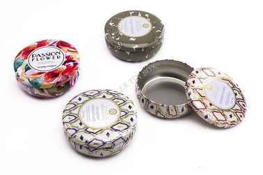China Pequeñas cajas de la lata de la vela redonda superior de Voluspa con la impresión y la grabación en relieve proveedor