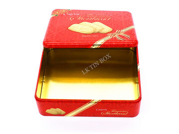 China Caja rectangular azul de la lata de la Navidad para las promociones del regalo de la galleta del chocolate proveedor