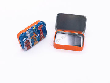 China Caja rectangular de la lata del metal con las tarjetas de regalo de la bisagra de la ventana que empaquetan las pequeñas latas del metal proveedor