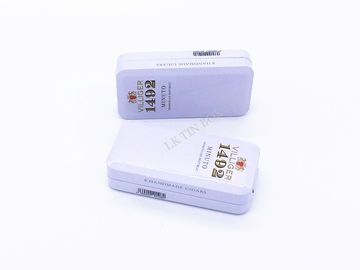 China Pequeña caja de la lata del cigarrillo del rectángulo para 20 palillos con la grabación en relieve y el parte movible del metal proveedor
