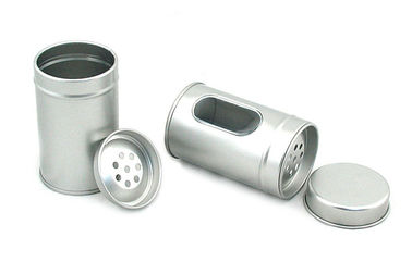 China Cajas redondas de la lata del almacenamiento de la especia de la pimienta pequeñas con el grado de la ventana del ANIMAL DOMÉSTICO - una hojalata proveedor