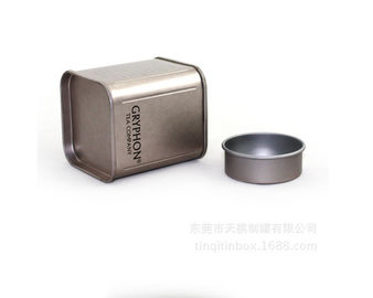 China La aduana de la galleta de especia imprimió la nueva caja de la lata del metal del té de la pequeña menta rectangular del regalo con el casquillo redondo proveedor
