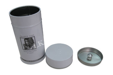China Caja redonda de la lata del cilindro del regalo con el botón interno de la tapa y del metal para el almacenamiento hermético del té del café proveedor