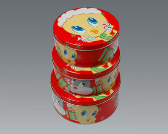 China Envases redondos determinados Dia110mm de la caja de la lata de la torta del metal del día de fiesta de la Navidad pequeños proveedor