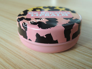 China Caja redonda neta rosada de la lata del protector labial de los envases del metal del peso 0.5oz de Pms pequeña proveedor