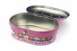 El cosmético modificado para requisitos particulares del metal del diseño estaña la caja de lujo oval de la lata del caramelo con el logotipo proveedor