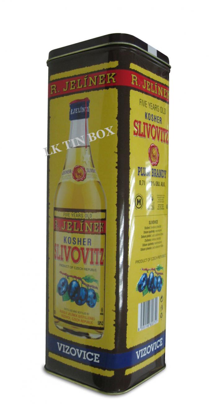 Contenedor de almacenamiento cuadrado de la lata de la botella del vino