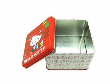 China Latas de empaquetado de la categoría alimenticia de la galleta del cuadrado de la caja de la lata del metal de la impresión de la transferencia de calor proveedor