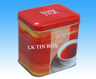 China 200g imprimió la caja rectangular de la lata con la ventana del Pvc, café rojo/caja de almacenamiento del té proveedor