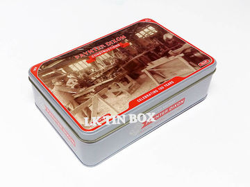 China La caja rectangular con bisagras 3D de la lata de la tapa graba en relieve Anzac para el contenedor de almacenamiento de la galleta proveedor