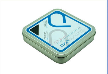 China Metal cuadrado de encargo impreso de las tarjetas de regalo de la caja de la lata que empaqueta con la grabación en relieve proveedor