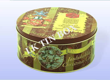 China Caja de regalo redonda grande de la torta de la Navidad con la impresión modificada para requisitos particulares del logotipo proveedor