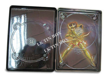 Latas rectangulares cd del almacenamiento del DVD azul con los envases rectangulares de la lata de la bandeja del picosegundo proveedor