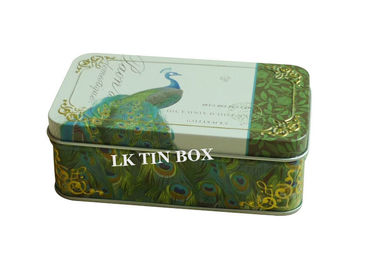 Caja rectangular cosmética decorativa de la lata de la joyería con la grabación en relieve del detalle proveedor