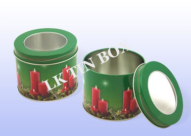 Caja vacía para el día de fiesta de la Navidad, latas redondas de la lata de la galleta de la galleta del almacenamiento proveedor